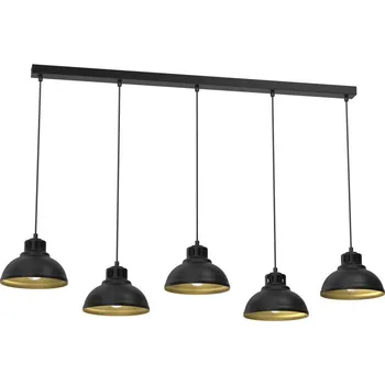 Lustr na lanku SVEN 5xE27/15W/230V černá/zlatá