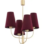 Argon 1827 - Lustr na tyči SAFIANO 4xE27/15W/230V vínová