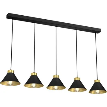 Lustr na lanku DEMET 5xE27/60W/230V černá/zlatá