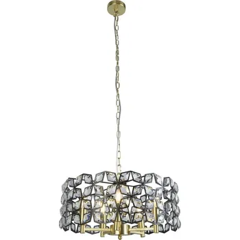 Searchlight 59811-5BSB - Lustr na řetězu IRIS 5xE14/60W/230V mosaz