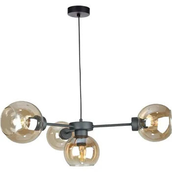 Lustr na lanku KALIOPE 4xE27/60W/230V černá/kouřová béžová