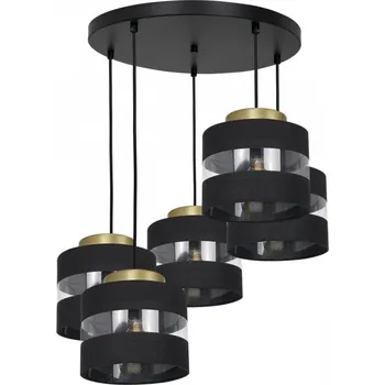 Lustr na lanku HAVARD 5xE27/60W/230V černá/mosaz kulatý