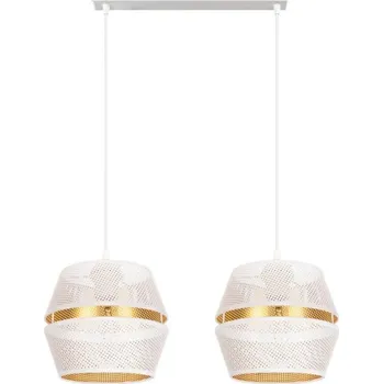 Lustr na lanku PARIS 2xE27/60W/230V bílá/zlatá