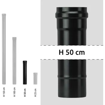 Kouřovod Trubka kouřovodu na peletová kamna průměr 80-500 mm černý matný smalt