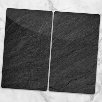 Obraz Dvě Dekorativní Prkénka z Tvrzené Sklo na Krájení Imitace Kamene 2x 30x52 cm