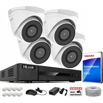 Bezpečnostní kamera Monitorovací sada 5MPx IP Hilook od Hikvision, 4 PoE kamery, venkovní