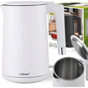Rychlovarná konvice BÍLÁ BEZDRÁTOVÁ RYCHLOVARNÁ KONVICE MAESTRO 1,7L 1800W DVOJITÉ STĚNY