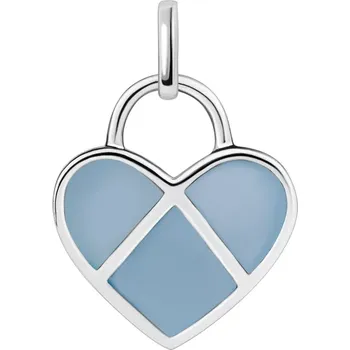 Přívěsek Přívěsek ze stříbra 925, ploché srdíčko zdobené modrou perletí