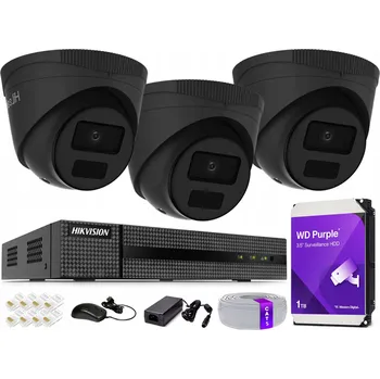 Bezpečnostní kamera Sada domácího monitoringu 4MPx se 3 kamerami HiLook od Hikvision PoE a aplikací HIK