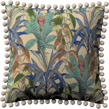 Povlak na polštářek Povlak na polštář 45x45 cm, zeleno-modré rostlinné motivy