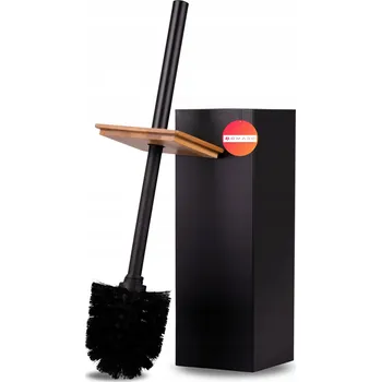 WC štětka WC kartáč uzavřený do TOALETY KOUPELNY černý matný bambus