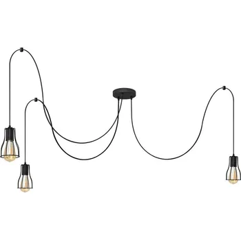 Lustr na lanku TUBE LONG 3xE27/15W/230V černá