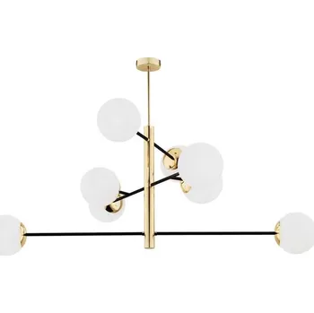 Argon 5041 - Lustr na tyči CAMERON 8xE27/15W/230V mosaz/černá