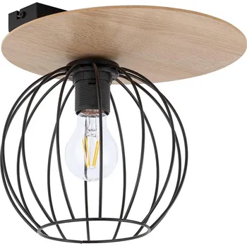 Přisazený lustr CYBER 1xE27/60W/230V dřevo/černá