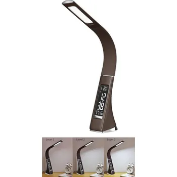 Lampička Brilagi Brilagi - LED Stmívatelná stolní lampa s displejem PELLE LED/7W/230V hnědá + záruka 3 roky