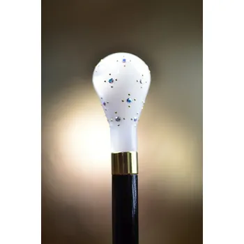 Vycházková hůl sběratelská mléčná koule Swarovski® - S VADOU