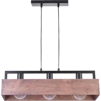 Lustr na lanku DAKOTA 3xE27/60W/230V dřevo/černá