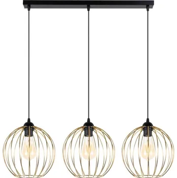 Lustr na lanku MATT 3xE27/60W/230V černá/zlatá