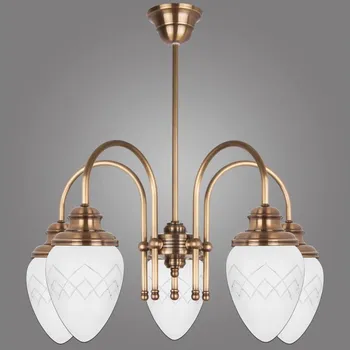 Kemar RI/5/M - Lustr na tyči RINAMA 5xE27/60W/230V mosaz