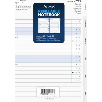 Diář Plánovací kalendář do Filofax Notebook A5, měsíční
