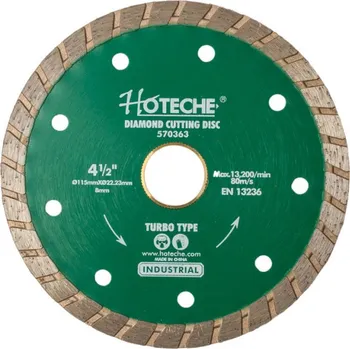 Řezný kotouč Hoteche Diamantový řezný kotouč, TURBO, 115 mm - HT570363