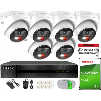 Bezpečnostní kamera Monitorovací sada 6x IPCAM-T6-30DL 6MPx PoE HiLook by Hikvision s 2TB diskem