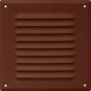 Větrací mřížka Ventilační mřížka 170 mm x 170 mm pozinkovaný plech cihlově červená RAL 8004