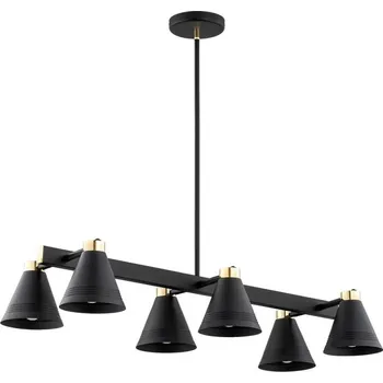 Argon 2552 - Lustr na tyči AVALONE 6xE27/15W/230V černá/zlatá