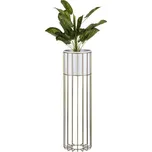 Kovový květináč LOFT 70x20 cm zlatá/bílá