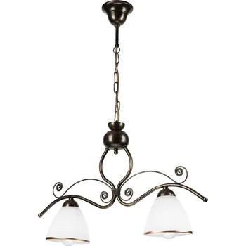 Lustr na řetězu RETRO 2xE27/60W/230V bronzová/patina