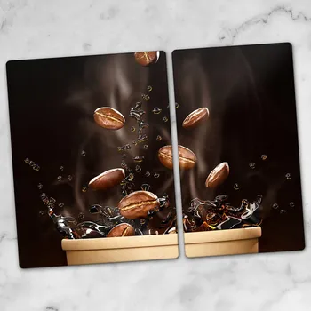 Obraz Skleněná Dekorativní Prkénka Na Servírování Jednohubek Horká Káva 40x52 cm a 30x52 cm