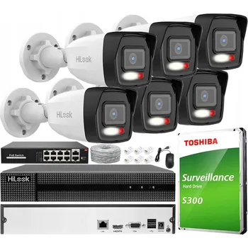 Bezpečnostní kamera Monitorovací sada 6 IP kamer Hilook By Hikvision 4Mpx Hybrid LED/IR PoE