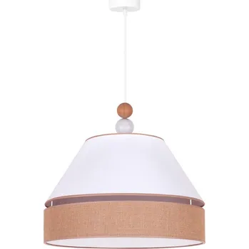 Duolla - Lustr na lanku AVIGNON 1xE27/15W/230V pr. 60 cm bílá/hnědá