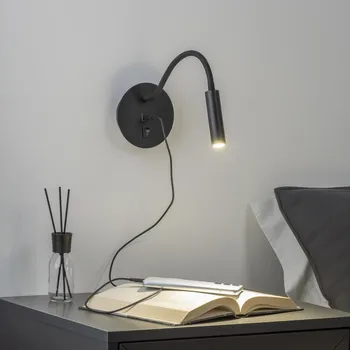 Nástěnné svítidlo Brilagi - LED Flexibilní nástěnná lampa s USB portem MAYA LED/3W/230V černá