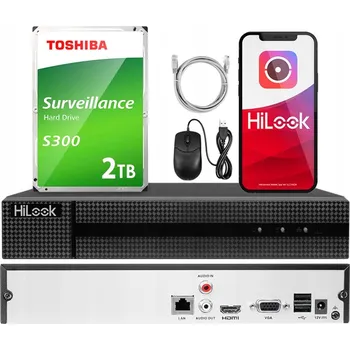 IP kamera IP rekordér pro 8 kamer HiLook Hikvision až do 8 Mpx s 2TB diskem Toshiba