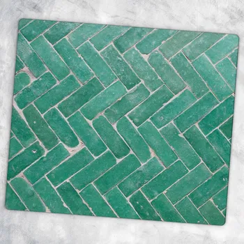 Obraz Skleněná kuchyňská deska z tvrzeného skla s ozdobnou grafikou - tyrkysový stromeček 60x52 cm