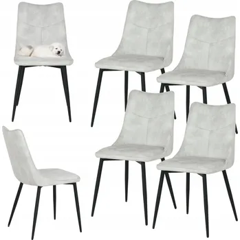 Jídelní židle Židle HowHomely látka šedá 4 ks