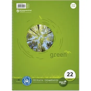 Blok Ursus Green Blok COLLEGE URSUS A4, BV spirálová, čtvereček