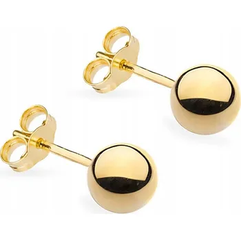 Náušnice ZLATÉ NÁUŠNICE ryzost 585 KULIČKY 6mm PUZETOVÉ ZAPÍNÁNÍ 14k