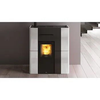 Krbová kamna Tenká peletová kamna s výměníkem EK BLADE H 15/13 kW kachle bílá The Mind WiFi