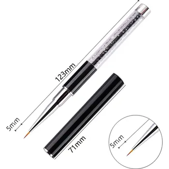 Štětec na zdobení nehtů, designový štětec na malování gelem | štětec, pomůcka na nehty - Černá 5mm