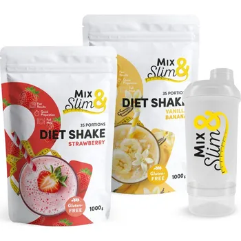 Keto dieta MixSlim Výhodný balíček proteinových nápojů 2000g (70 porcí) a shaker zdarma