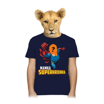 Chlapecké tričko Bastard Mamka superhrdinka dětské tričko Navy