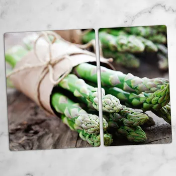 Obraz Tvrzené Skleněné Kuchyňské Desky s Dekorativní Grafikou Chřest 40x52 a 30x52