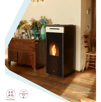 Krbová kamna Kamna s výměníkem a zásobníkem Ravelli HRV 100 TOUCH 12/10 kW ZERO otočný hořák