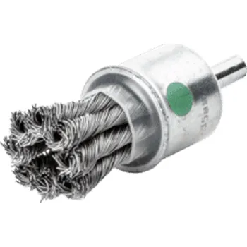 Drátěný kartáč Lessmann 454358 | Štětcový kartáč splétaný se stopkou průměr 6 mm nerezový drát (1.4401), hladký 22x72x28 mm / 0,25