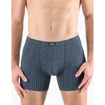 Boxerky GINA pánské boxerky s delší nohavičkou nadměrné, šité, s potiskem 74174P - petrolejová aqua - 62/64