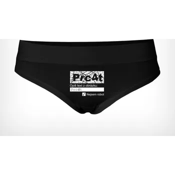 Souprava dámského spodního prádla Bastard Nejsem robot - černé kalhotky - černá