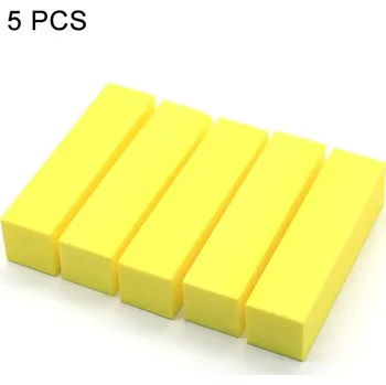 Brusný blok na nehty, leštící houbička, pilník na nehty | pilník, houbička - Žlutá - 5 ks