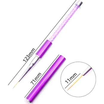 Štětec na malování nehtů s gel efektem | štětec, nástroj na zdobení - Fialová 11mm